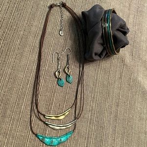 Silpada Necklace, bracelet & earrings set, great condition